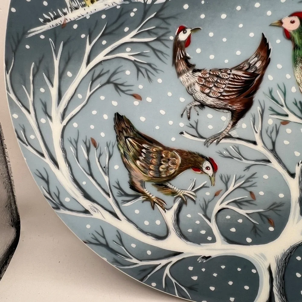 1972 Haviland Limoges Three French Hens #3 Haviland France Plate
